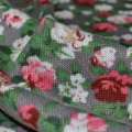 Трикотаж серый с бело-розовыми цветами ш.165