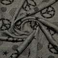 Трикотаж сірий з чорними зірками ш.170