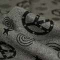 Трикотаж сірий з чорними зірками ш.170