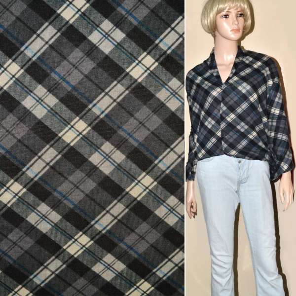 Трикотаж в сіро-чорно-бежеві ромби ш.165