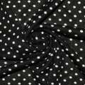 Трикотаж черный в белый горох ш.165