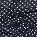 Трикотаж синий темный в белый горох ш.170