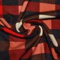 Трикотаж в коричнево-кремову і червоно-чорну клітинку ш.170