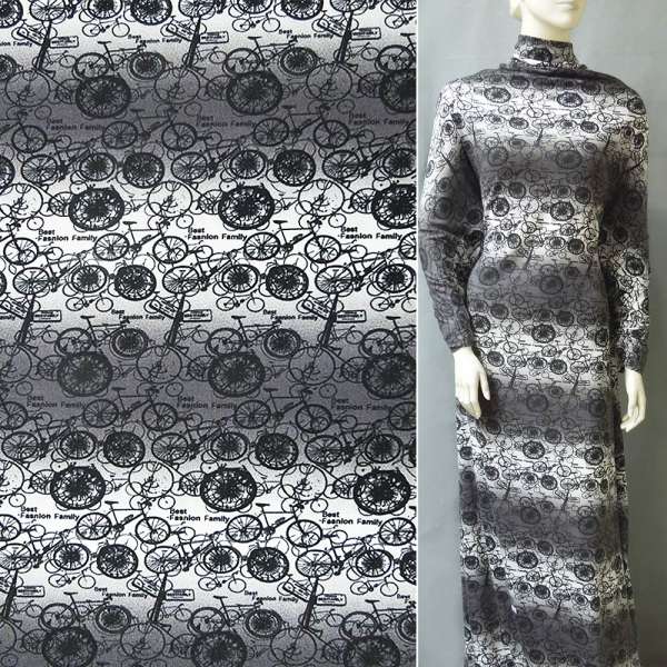 Трикотаж молочно-фіолетовий, велосипеди ш.160