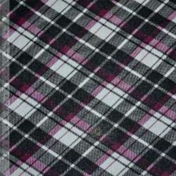 Трикотаж в черно-бордовую клетку ш.160