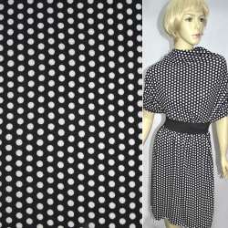 Трикотаж черный в мелкий горох ш.160