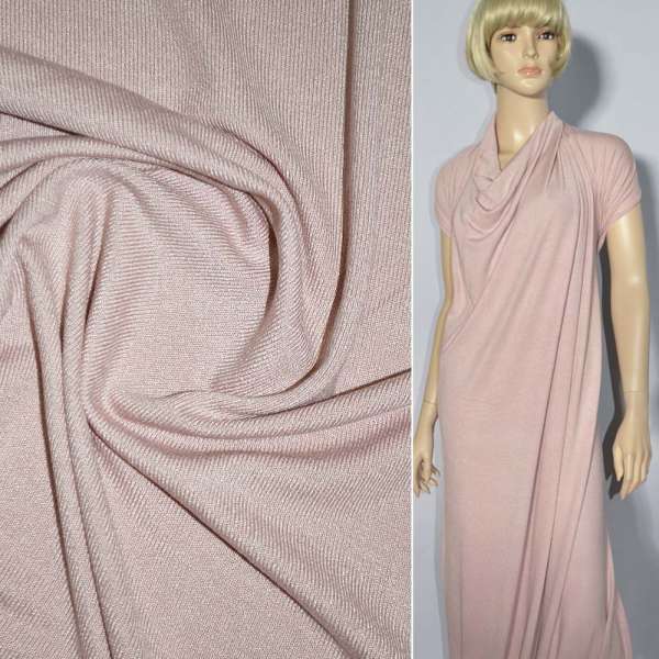 Трикотаж акриловий рожево-сірий ш.170