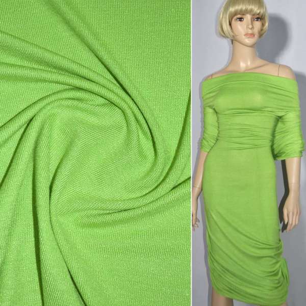 Трикотаж акриловый салатовый ш.170