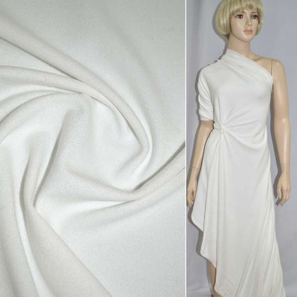 Трикотаж акриловый с мелкими штрихами белый ш.170