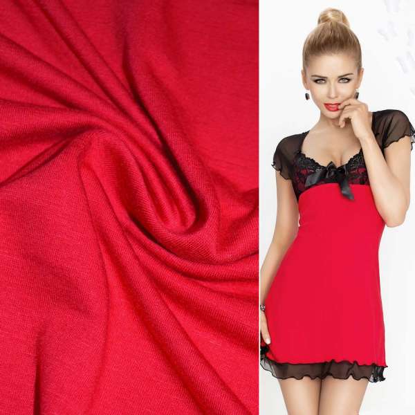 Трикотаж вискозный стрейч алый ш.170