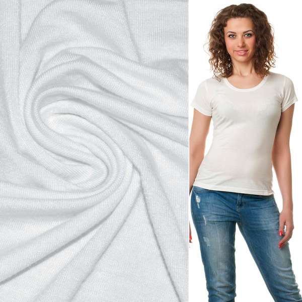 Трикотаж вискозный стрейч белый ш.170