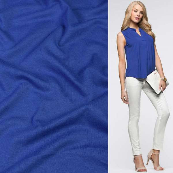 Трикотаж віскозний стрейч синій ш.170