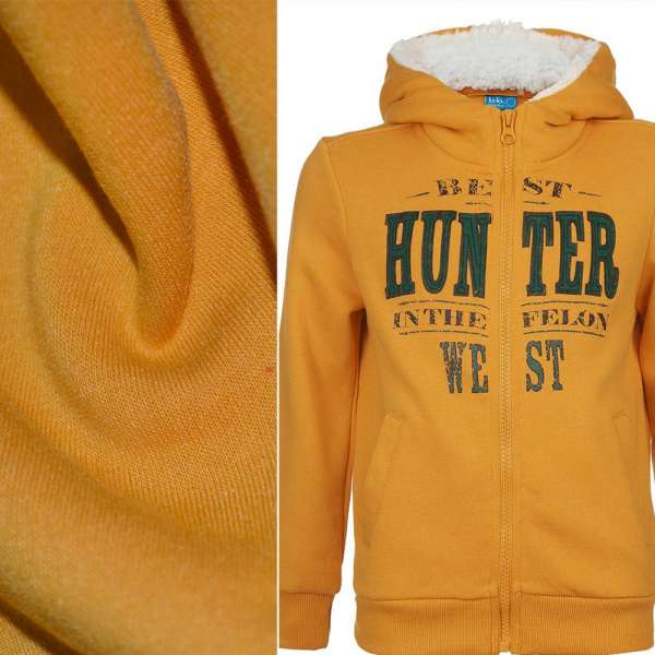 Трикотаж на флисе желтый ш.160