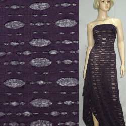 Трикотаж фиолетовый темный рваный ш.150