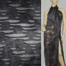 Трикотаж серо-молочный, рваный ш.145