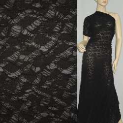 Трикотаж черный рваный ш.150