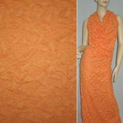 Трикотаж оранжевый рваный ш.150