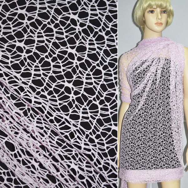 Сітка мереживо павутиння рожево-бузкова ш.150