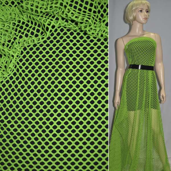 Сетка трикотажная ярко-зеленая ш.150