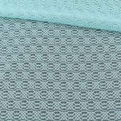 Трикотажное полотно ажурное бледно-бирюзовое ш.160