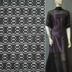 Трикотажное полотно ажурное черное ш.160