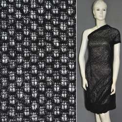 Трикотаж ажурный черный ш.170