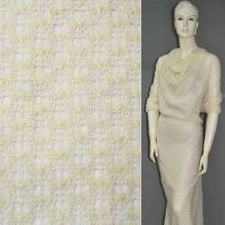 Трикотаж ажурный молочный ш.150