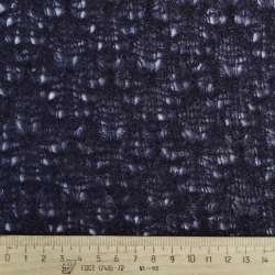 Трикотаж ажурный синий темный ш.160
