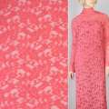 Трикотаж ажурний малиновий з гілочками ш.154