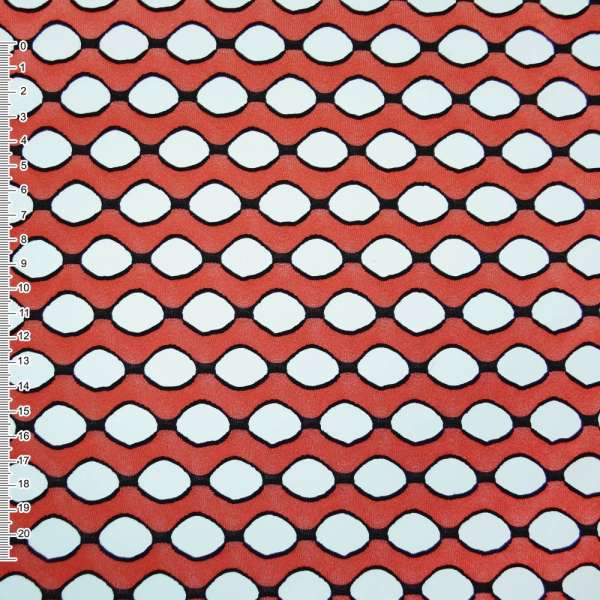 Трикотаж коралловый волны с овальными дырочками ш.160