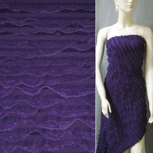 Трикотаж фиолетовый с рюшами ш.150