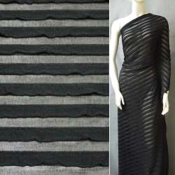 Трикотаж черный с рюшами ш.150