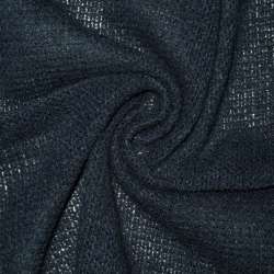 Трикотаж с шерстью вязаный синий ш.170
