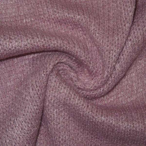 Трикотаж с шерстью вязаный фрез с сиреневым оттенком ш.170