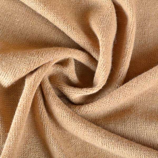 Трикотаж с шерстью вязаный горчичный ш.170