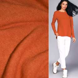 Трикотаж с шерстью вязаный терракотовый ш.180