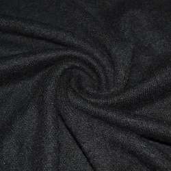Трикотаж с шерстью вязаный черный ш.170