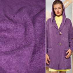 Трикотаж с шерстью вязаный фиолетовый ш.178