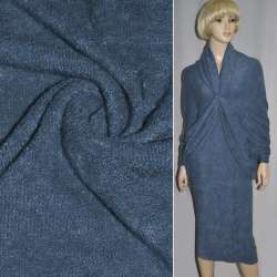 Трикотаж с шерстью вязаный сине-зеленый ш.175