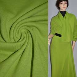 Трикотаж шерстяной зелено-желтый ш.180