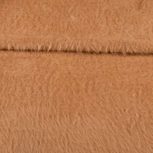 Ангора длинноворсовая трикотаж бежево-коричневая ш.200