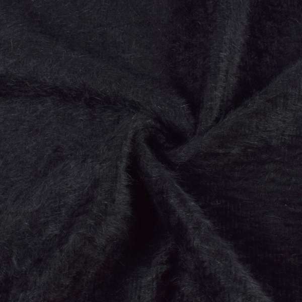 Ангора длинноворсовая трикотаж черно-фиолетовая ш.142