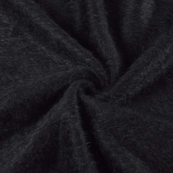 Ангора длинноворсовая трикотаж черная ш.135
