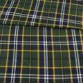 Фланель рубашечная синяя темная в зелено-желтую клетку, ш.145