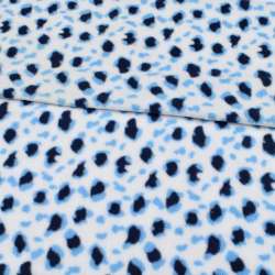 Флис белый, сине-голубой принт леопард ш.185