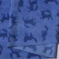 Флис голубой темный, синие лисички, ш.160