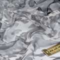 Шелк серый с серо-белым абстрактным рисунком, ш.140