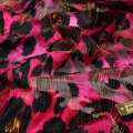 Шелк малиново-черный "леопард" с золотым люрексом ш.140