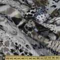 Шелк молочно-серый "леопард" с золотым люрексом ш.136