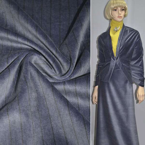 Велюр фіолетовий в зелену смужку ш.151